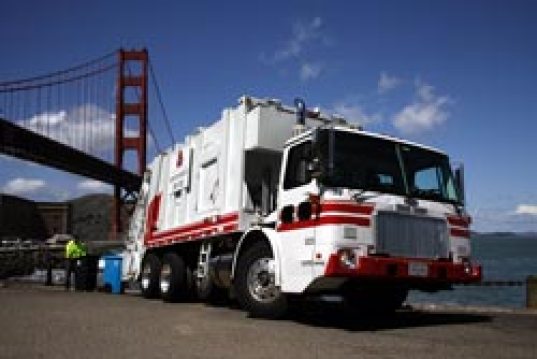 CNG Fueled Garbage Truck at the Golden Gate Bridge
